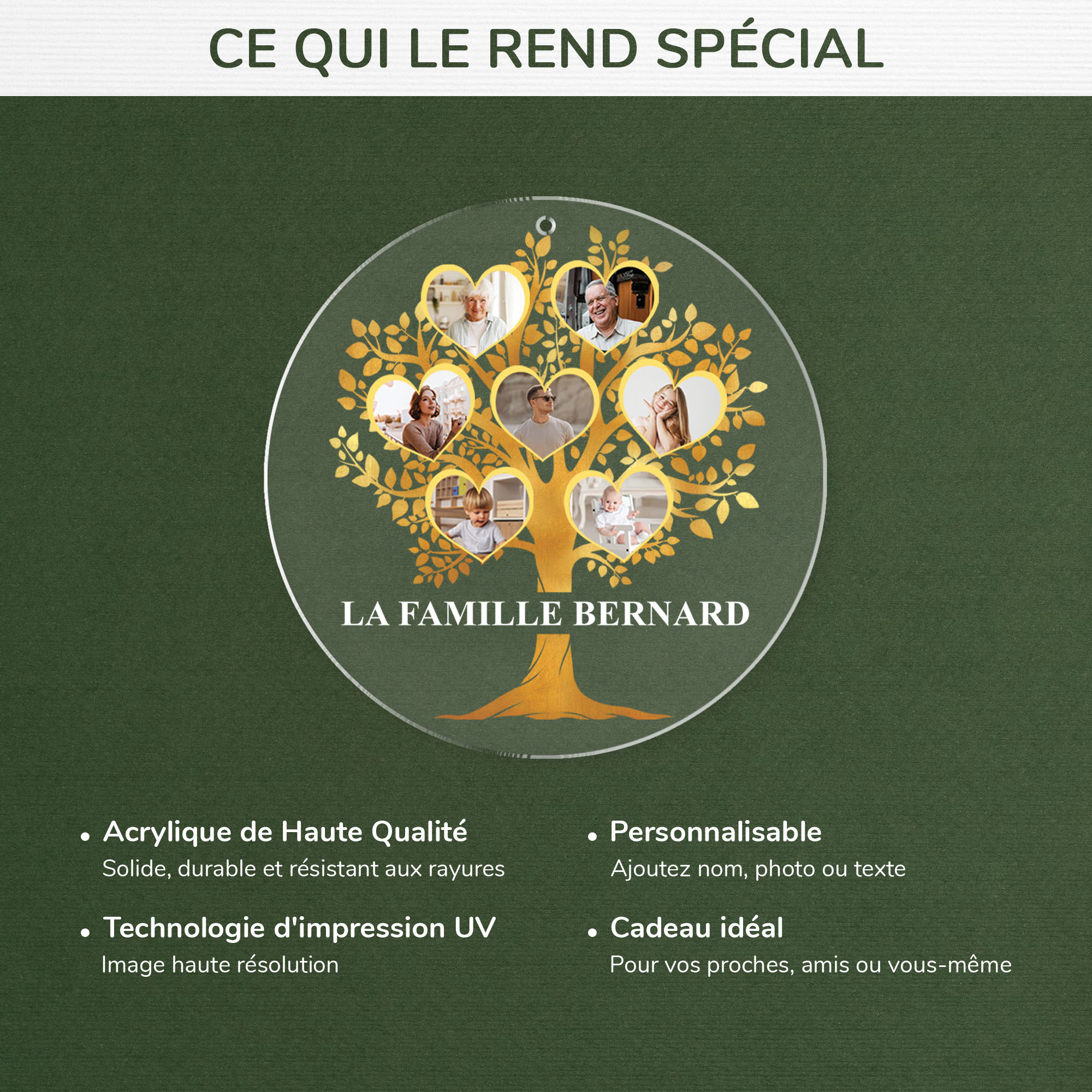 5376OFR4 ornement acrylique personnalise avec photo arbre de famille 5376OKV5I