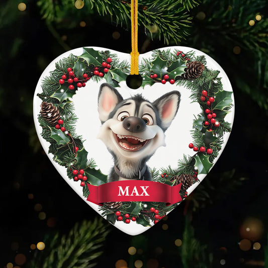 5377OFR1 ornement ceramique noel chien dessin anime 3d personnalise 5377o3vzc