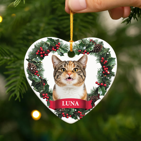 5377OFR2 ornement en verre noel mon petit coeur personnalise chat 5377o3vzd