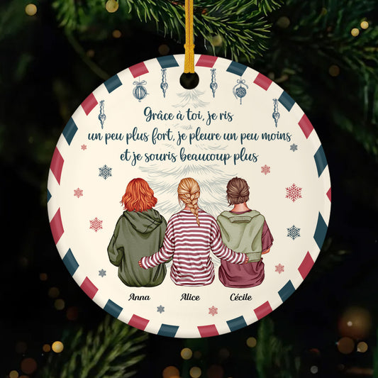 5378OFR1 ornement ceramique noel personnalise grace a toi je ris un peu plus fort 5378otmtf