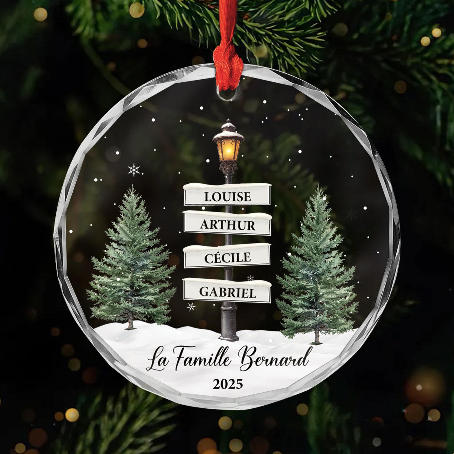 5381OFR1 ornement en verre personnalise lampadaire noel de famille 5381otgzi