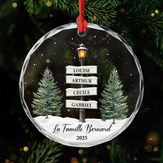 5381OFR1 ornement en verre personnalise lampadaire noel de famille 5381otgzi