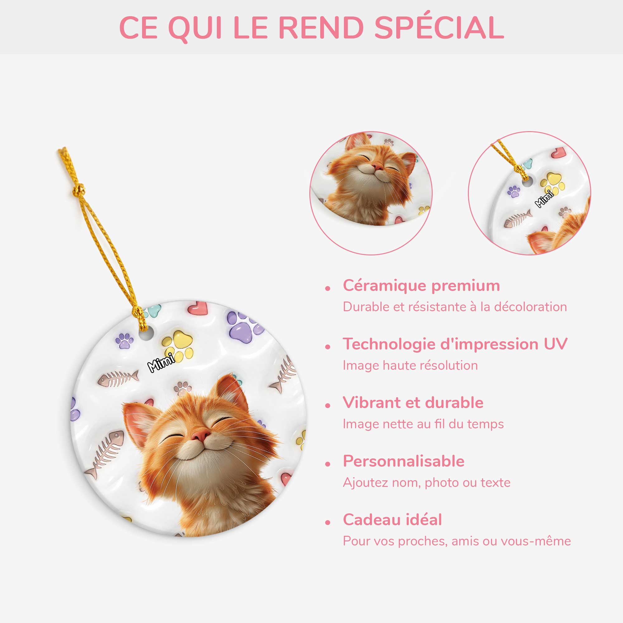 5382OFR4 ornement ceramique mon petit compagnon personnalise pour chat 5382o3kad