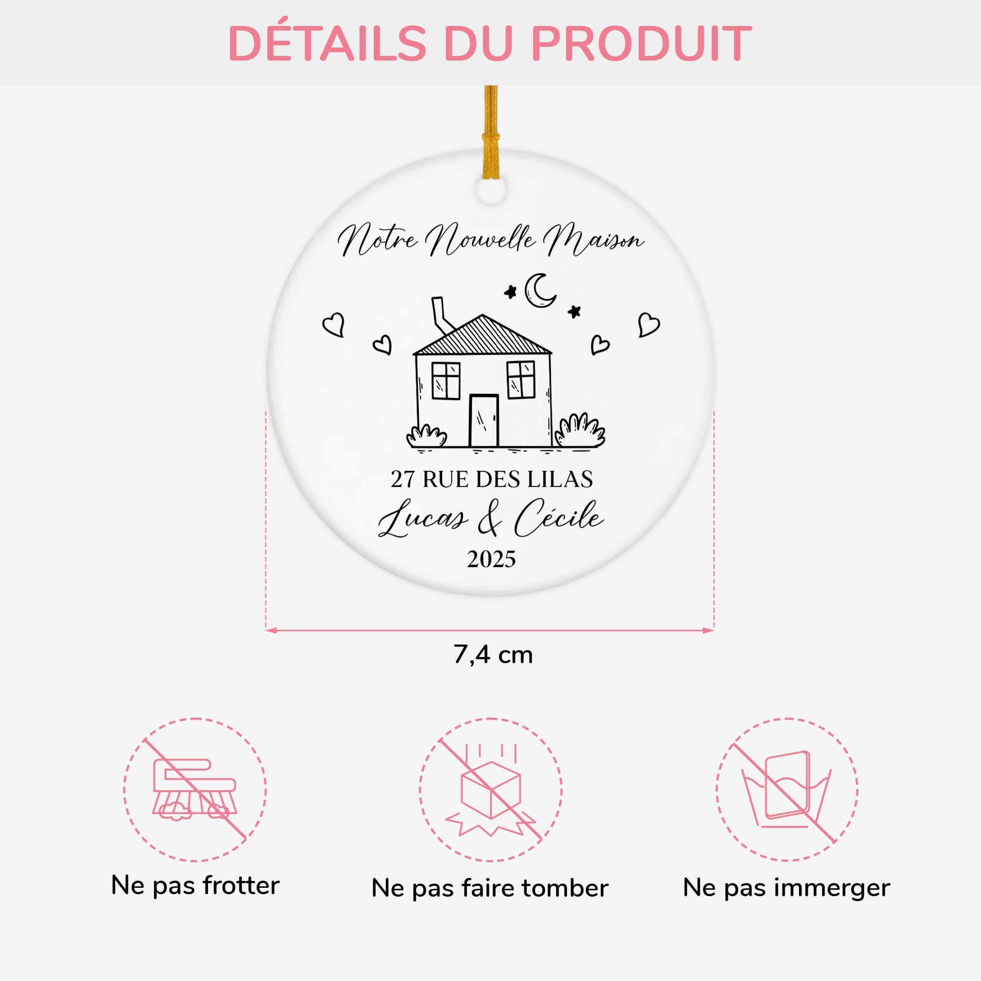5385OFR3 ornement ceramique personnalise famille notre nouvelle maison 5385oklzi