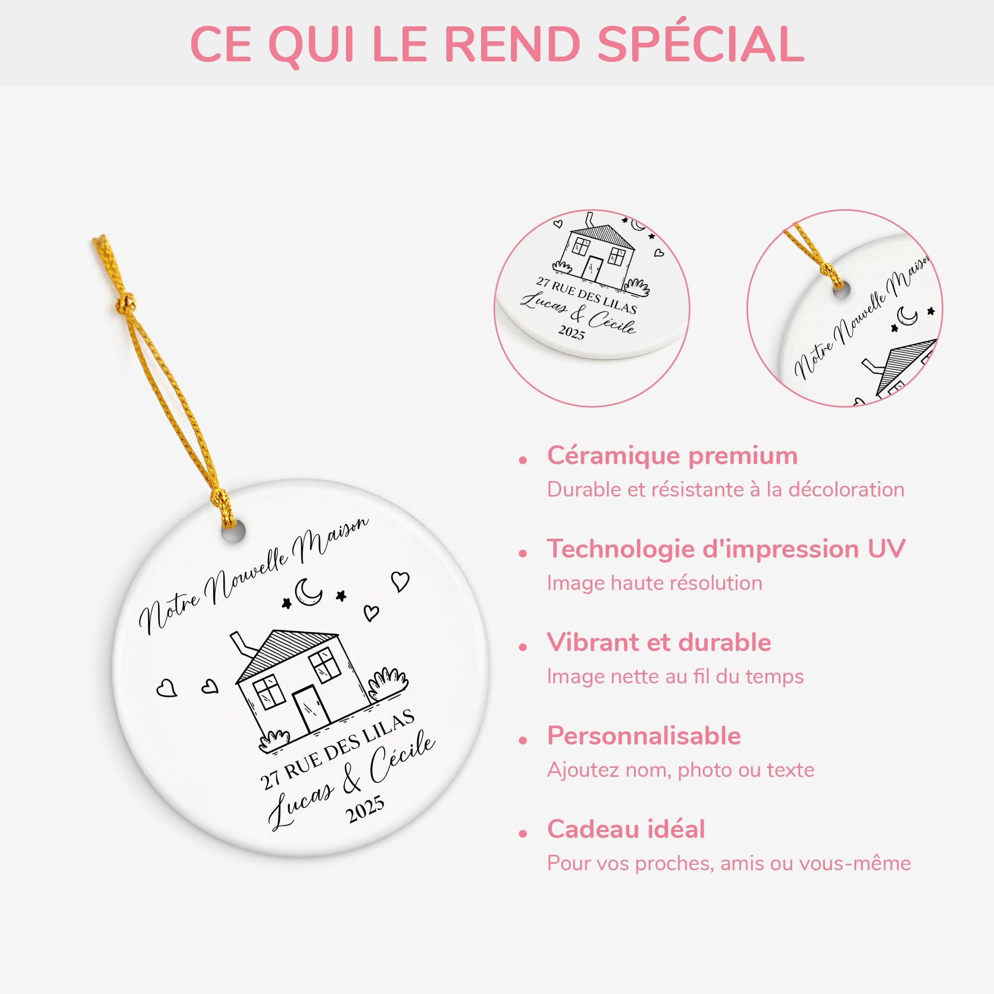 5385OFR4 ornement ceramique personnalise famille notre nouvelle maison 5385oklzi