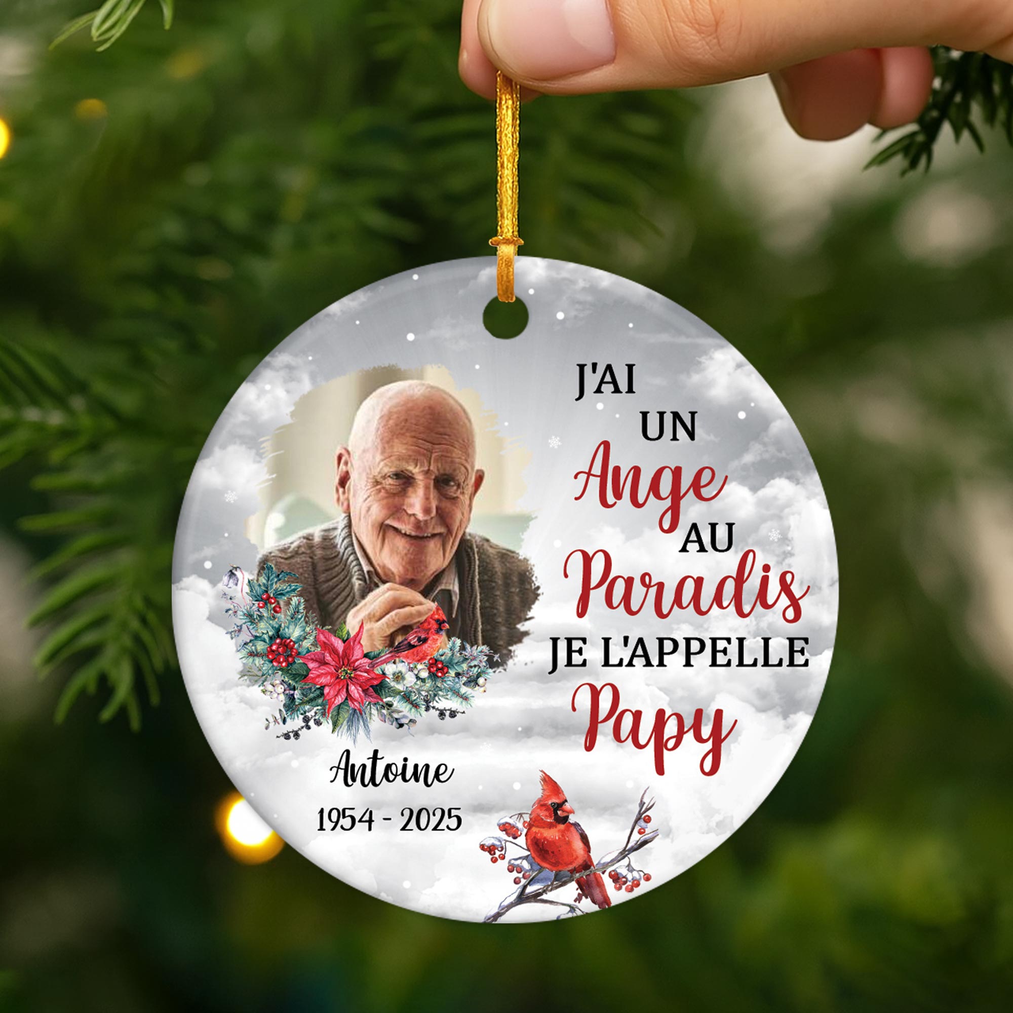 5386OFR2 ornement ceramique commemoratif personnalise jai un ange au paradis je lappelle maman 5386o6taa