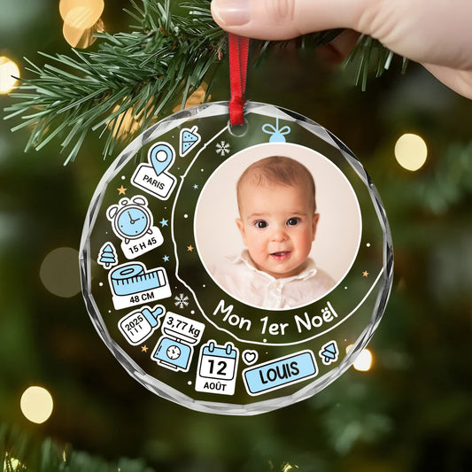 5400OFR2 ornement en verre personnalise mon 1er noel bebe 5400o3qtk