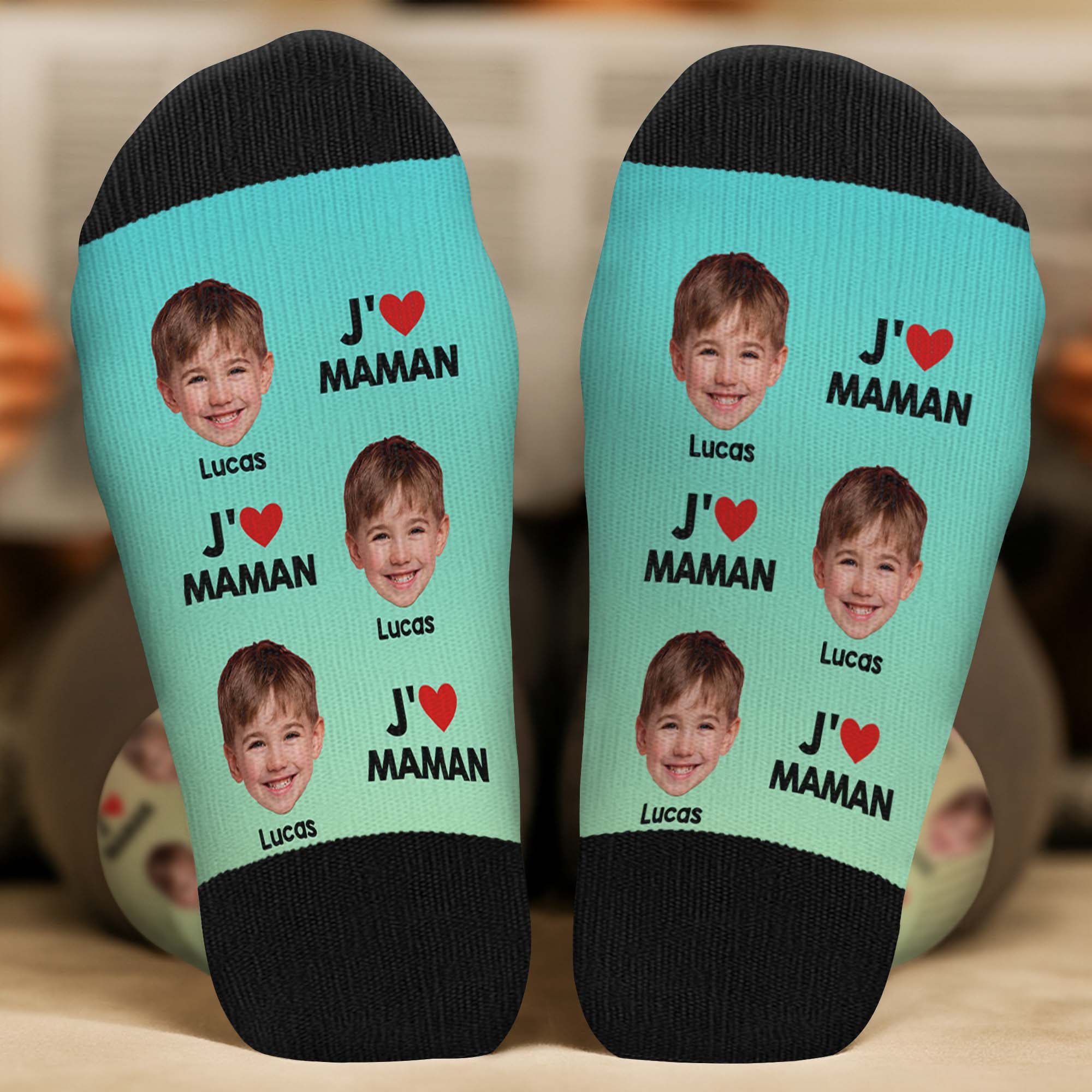 5402JFR2 chaussettes avec visage bebe personnalisees jaime papa 5402j3xzb