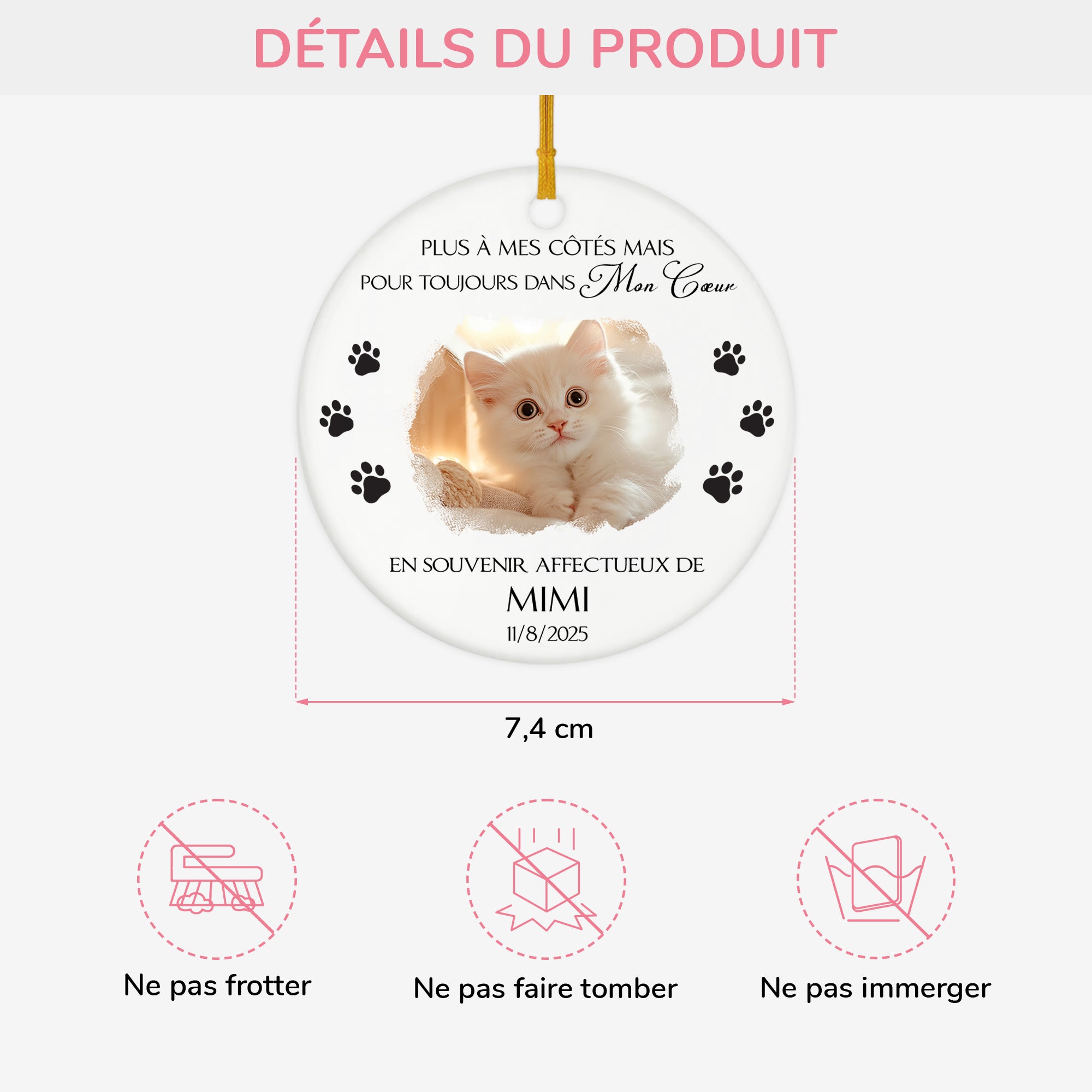 5408OFR3 ornement ceramique personnalise chat photo les anges parfois ont des pattes 5408okqcd_ee942d40 af75 46f7 9cdd 4ca18511accf