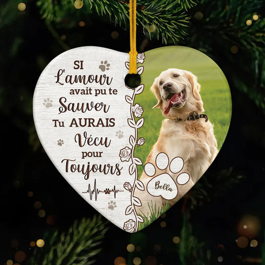 5410OFR1 ornement ceramique commemoratif chien personnalise si lamour avait pu te sauver 5410o3lac