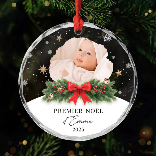 5413OFR1 ornement en verre personnalise photo premier noel de bebe 5413okhqk