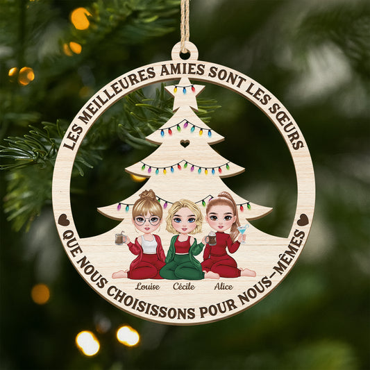 5416OFR1 ornement noel en bois a 1 couche personnalise meilleures amies sont les soeurs que lon choisit 5416o6tzf