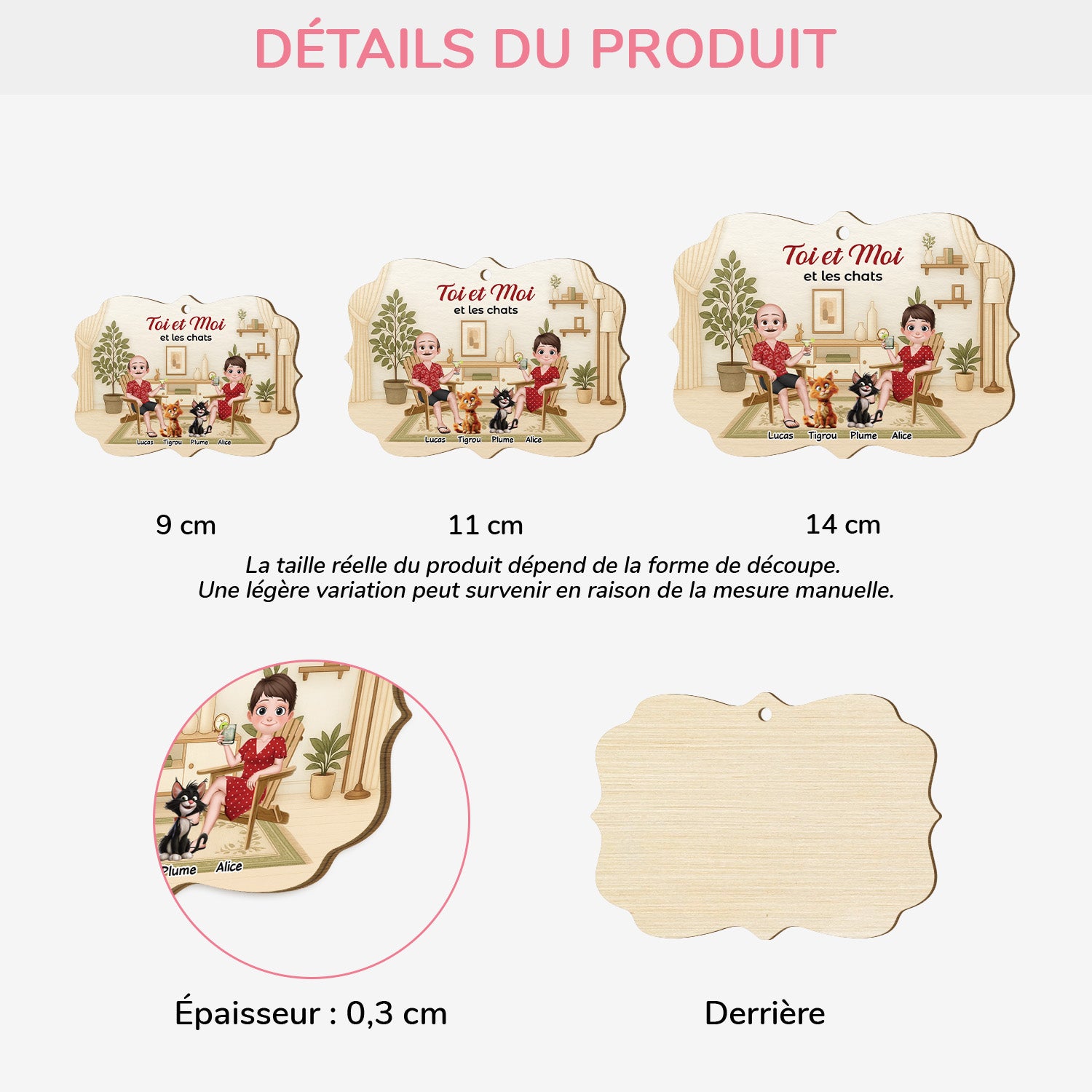 5418OFR3 ornement noel en bois a 2 couches personnalise couple chat toi et moi et notre bebes a fourrure 5418o6lmg_d7e20dca c283 47da bc5e 18fb414a354e
