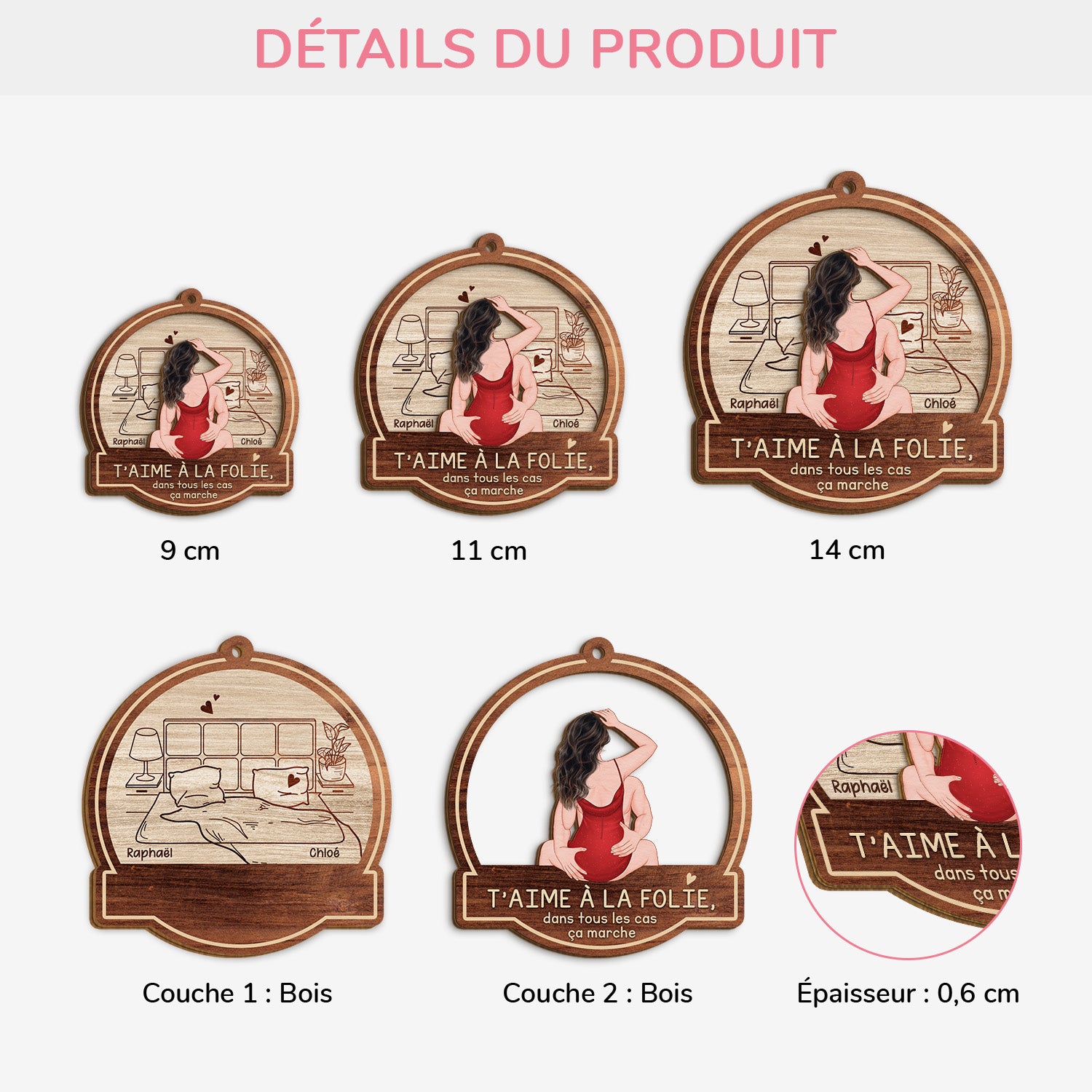 5419OFR3 ornement en bois a 2 couches personnalise pour couple t_aime a la folie 5419o6lqg