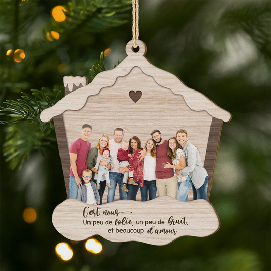 5420OFR1 ornement noel en bois a 1 couche personnalise avec photo la famille avec beaucoup d_amour 5420o6zci