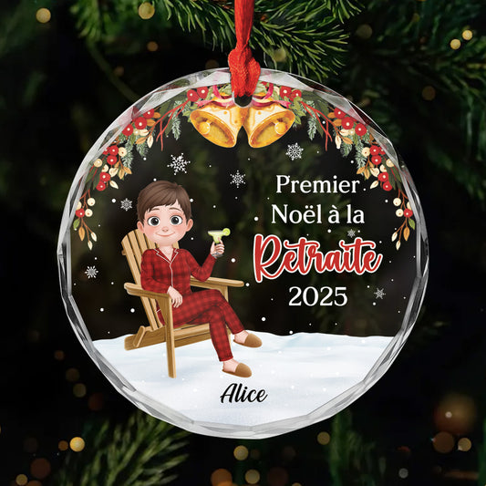 5429OFR1 ornement en verre personnalise pour femme mon premier noel a la retraite 5429oktma