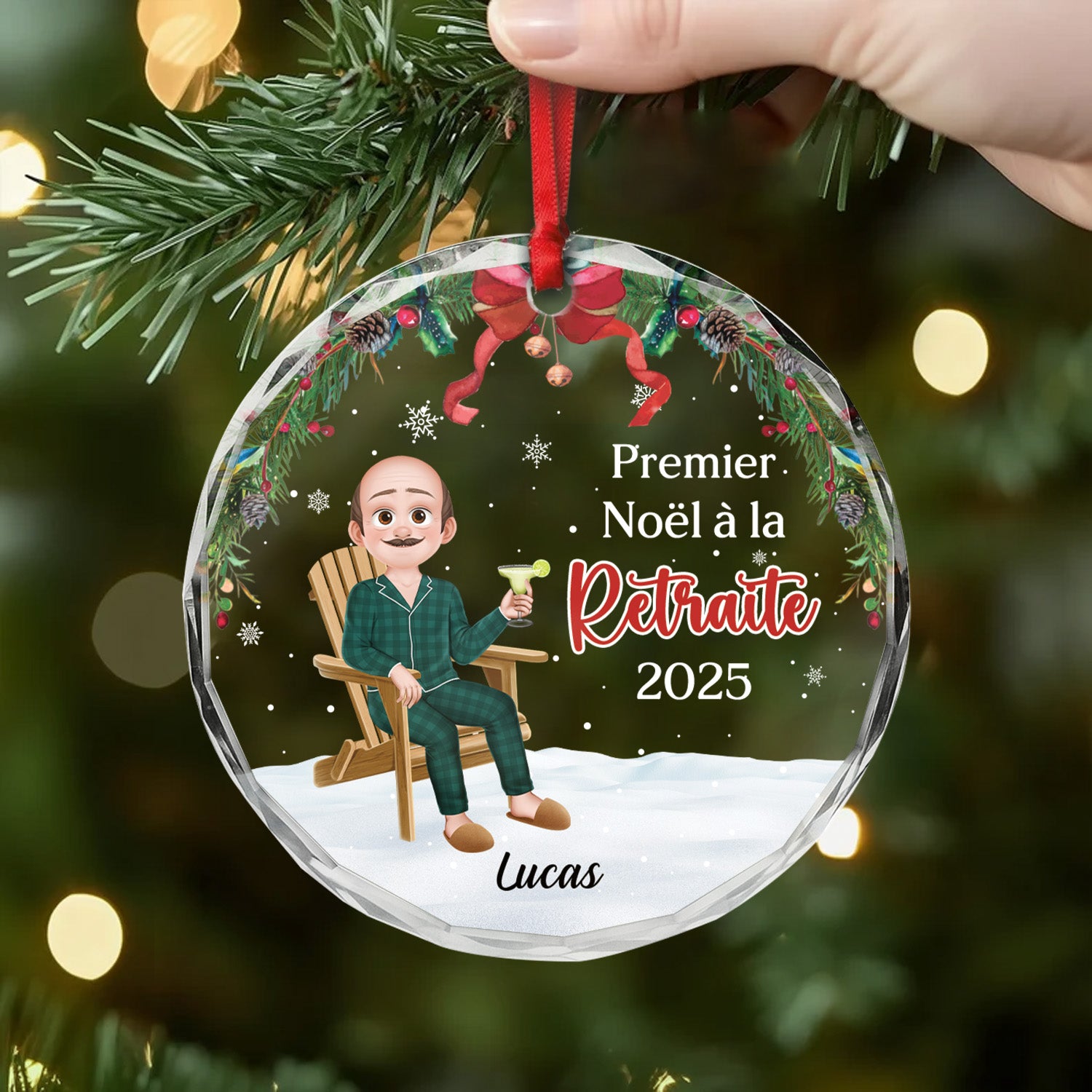 5429OFR2 ornement en verre personnalise pour femme mon premier noel a la retraite 5429oktma