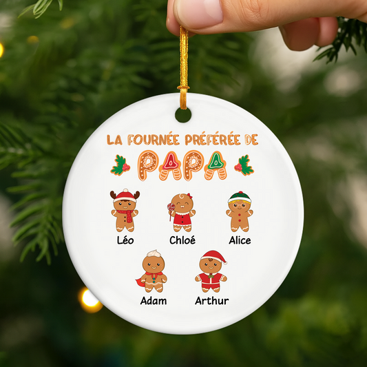 5438OFR2 ornement ceramique personnalise noel la fournee preferee de mamie 5438okz0a