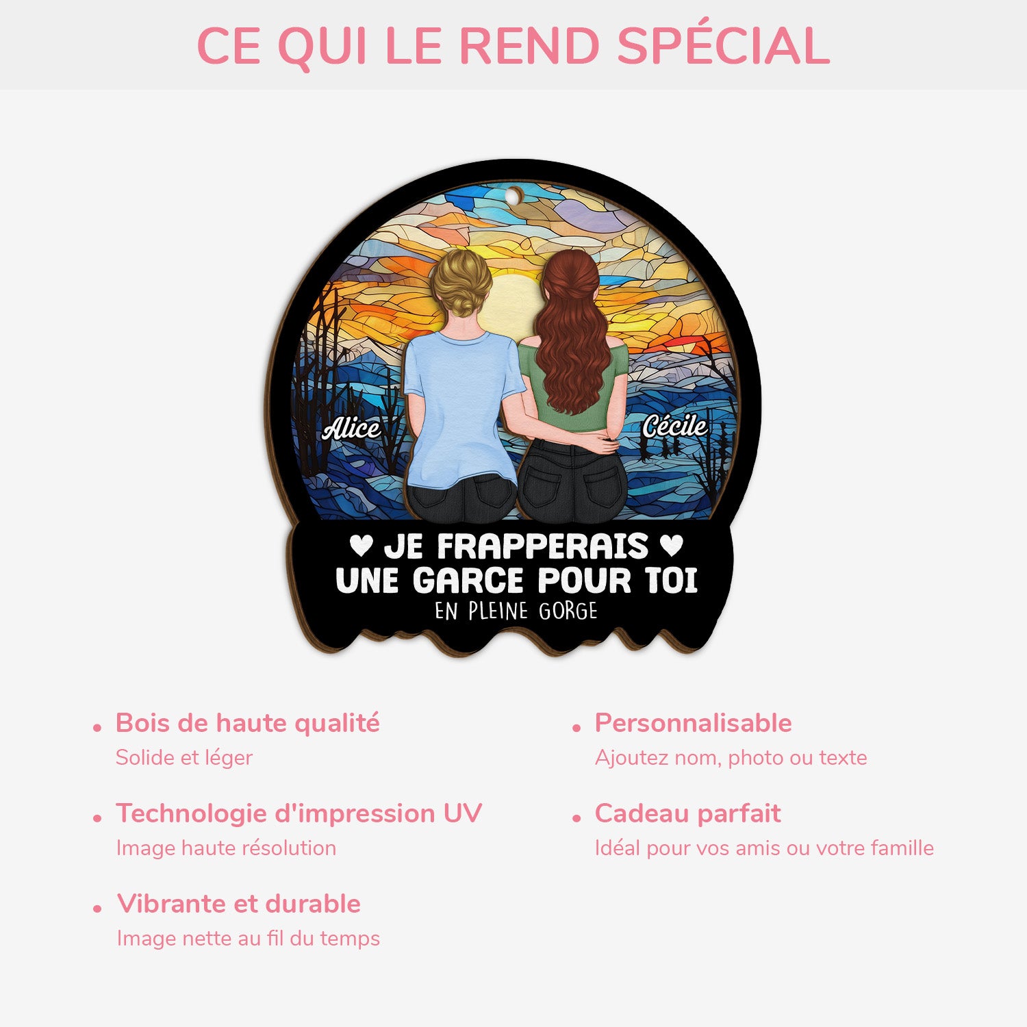 5453OFR4 ornement en bois a 2 couches personnalise pour ami je frapperais une garce pour toi version noel 5453o8ltf