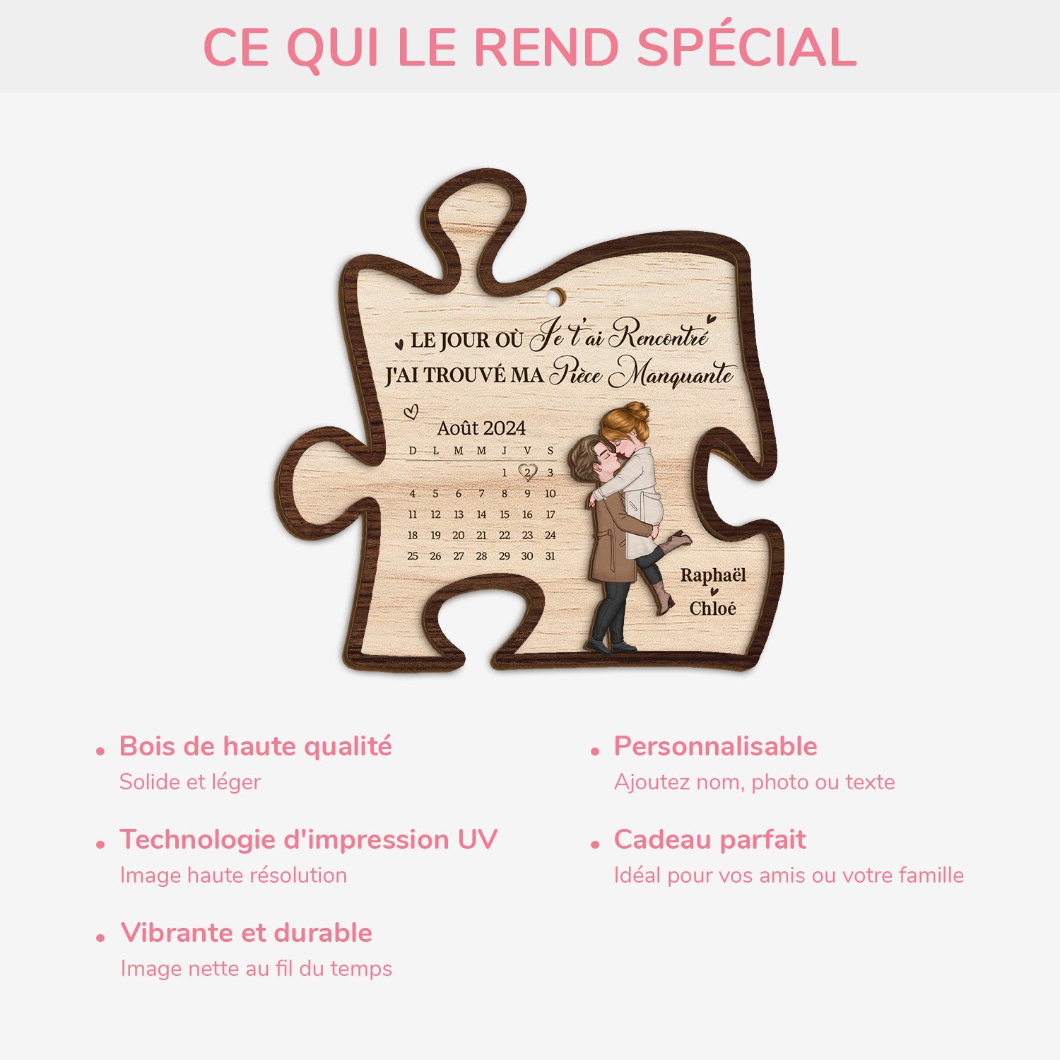 5461OFR4 plaque en bois a 2 couches personnalisee pour couple le jour ou je tai rencontre 5461o8tqg