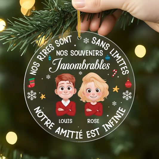 5464OFR2 ornement noel en acrylique personnalise notre amitie est infinie 5464okv0f