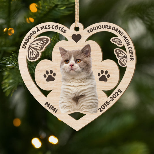 5466OFR1 ornement en bois a 1 couche personnalise chat toujours dans mon coeur 5466otttd