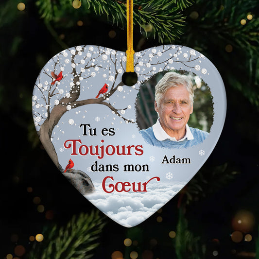 5468OFR1 ornement personnalise commemoratif avec photo il est toujours dans mon coeur 5468o3qtb
