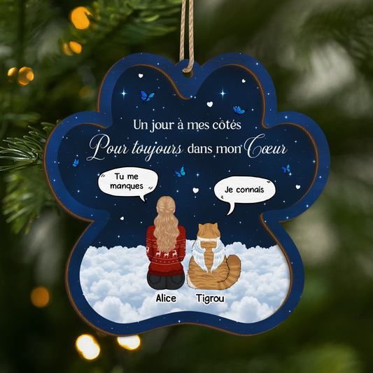 5471OFR1 ornement en bois a 2 couches chat commemoratif personnalise bonjour prefere adieu le plus difficile 5471o3ymd