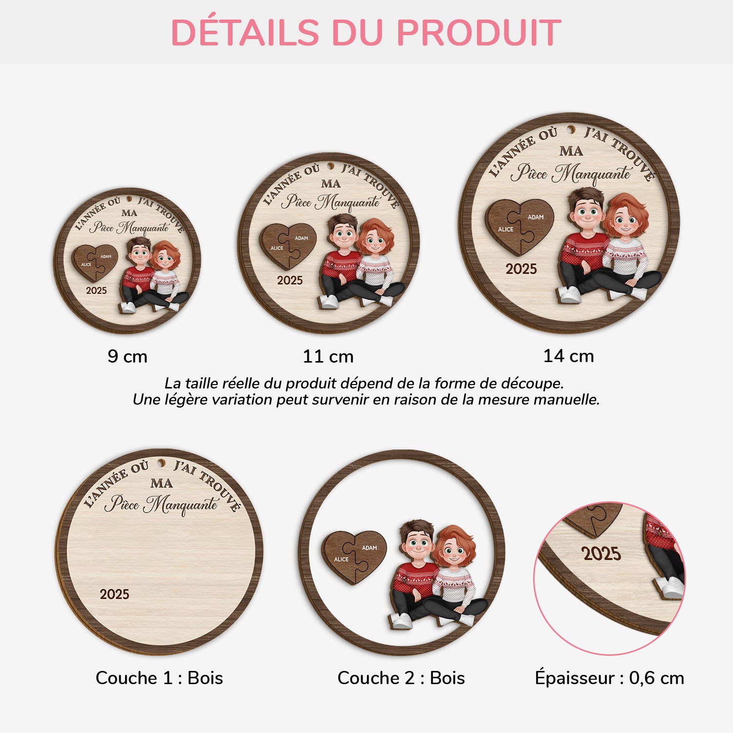 Ornement De Noël Personnalisé Avec Nom De Famille Nom D'arbre De Noël Cadeaux Ornement De Noël Personnalisé Avec Nom De Famille Nom D'arbre De Noël Cadeaux