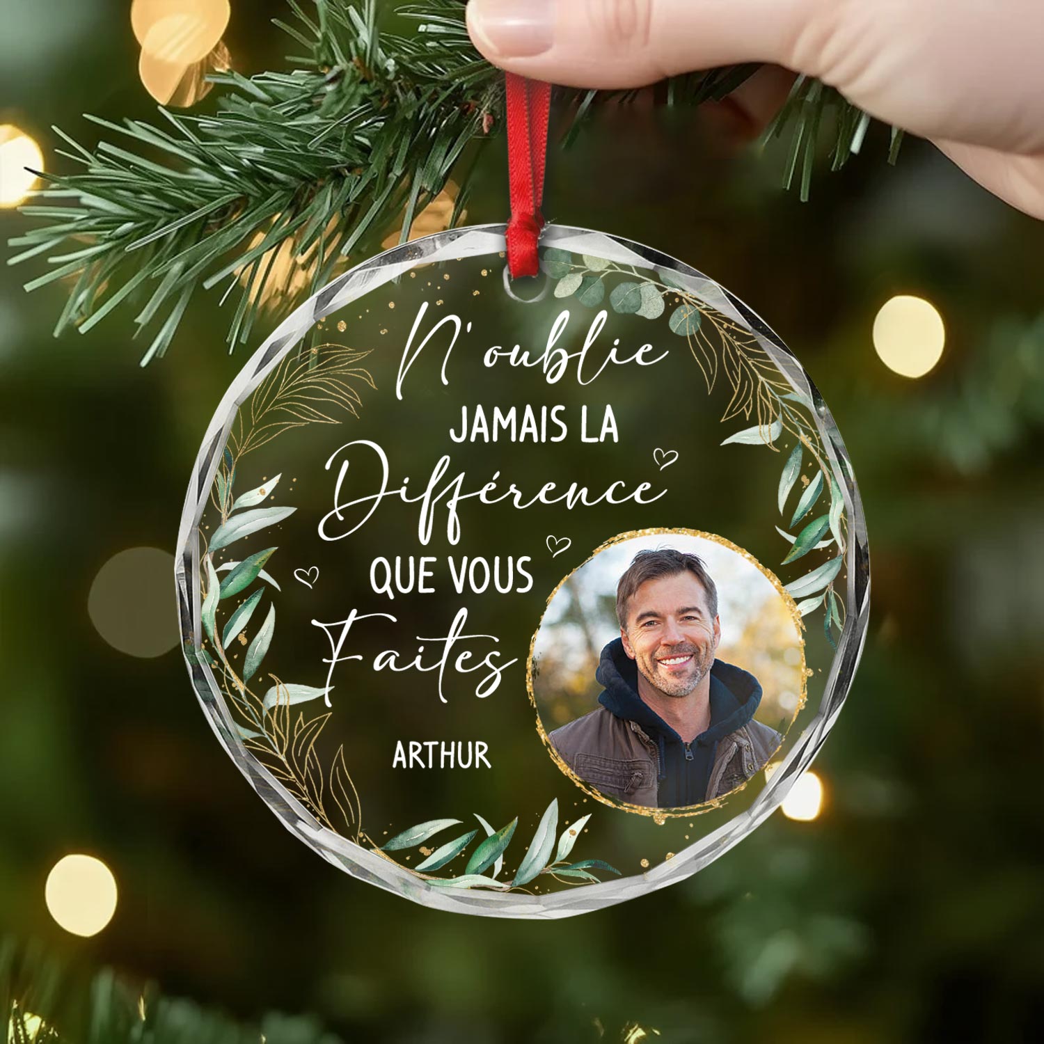 5476OFR2 ornement en verre personnalise pour femme retraite n_oublie jamais la difference que tu fais 5476o3qao