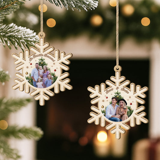 5479OFR2 ornement noel en bois a 1 couche personnalise famille notre famille neige 5479okqqi