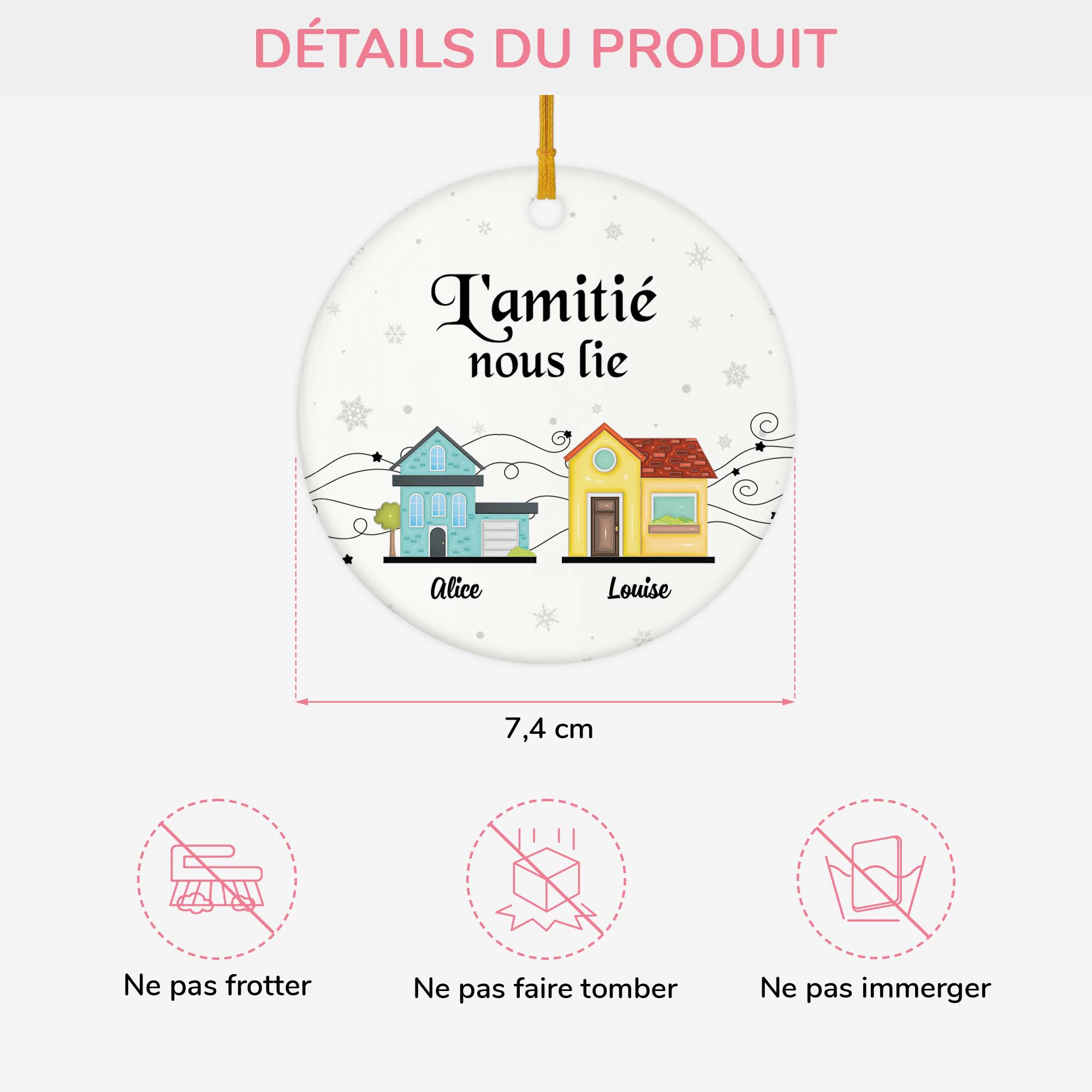 5495OFR3 ornement noel ceramique personnalise pour ami lamitie nous lie 5495o6tnf