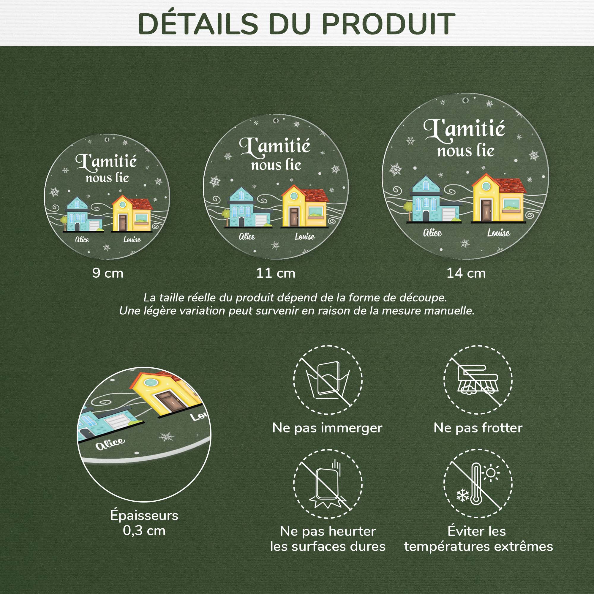 5495OFR3 ornement noel en acrylique personnalise pour ami lamitie nous lie 5495o6tnf