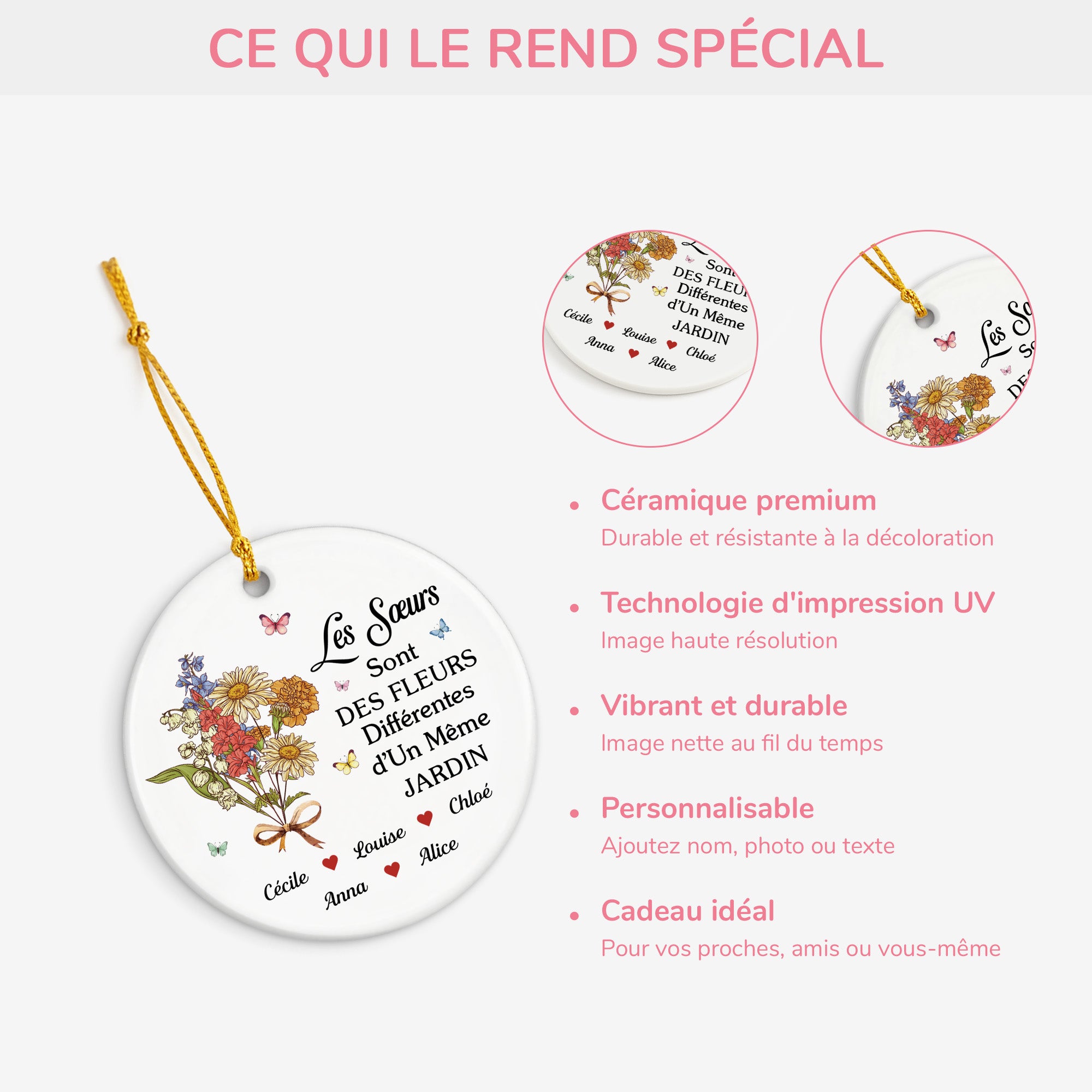 5497OFR4 ornement noel ceramique personnalise pour amie soeurs sont des fleurs differentes 5497o6qta