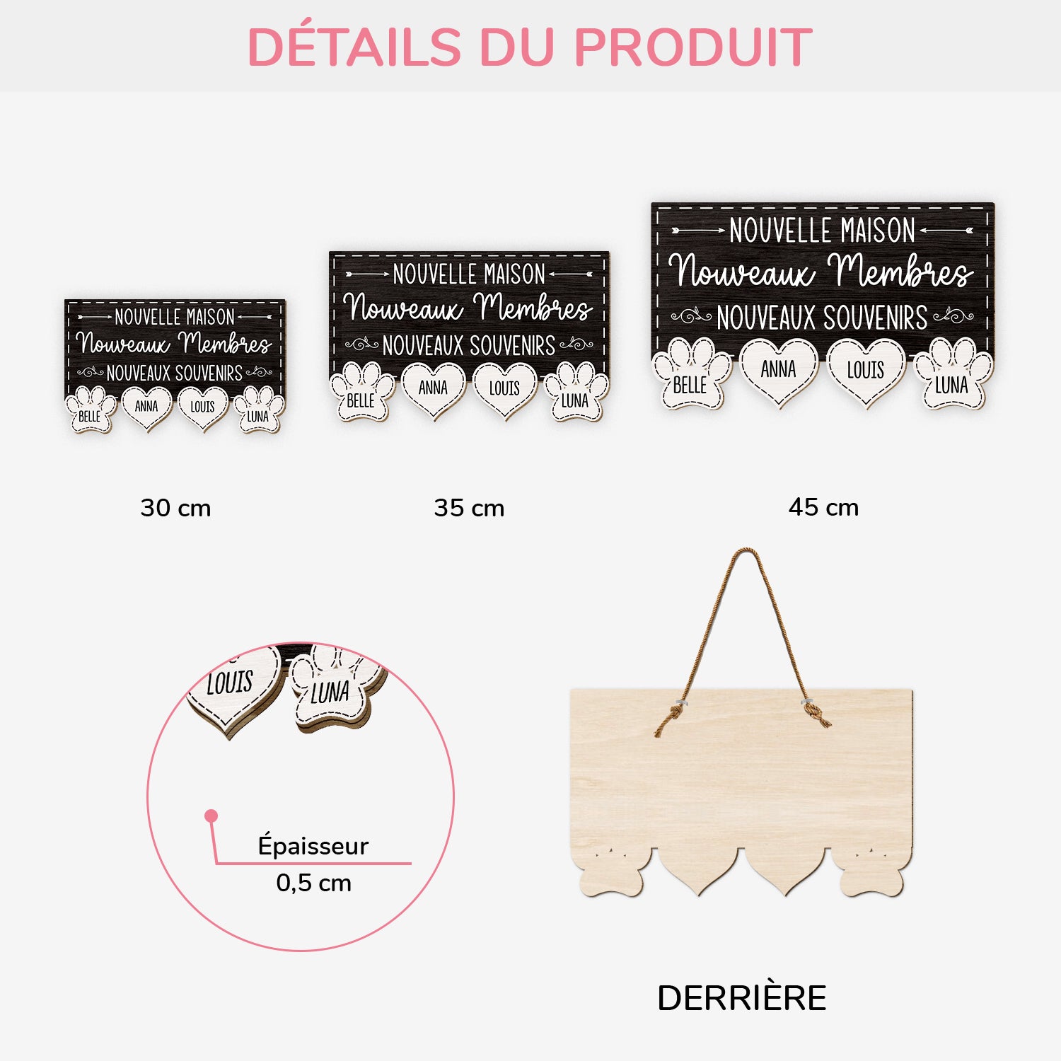 5498OFR3 plaque en bois personnalisee famille nouvelle maison avec coeur et pattte 5498o6uzi_961e0d51 7781 4ecb 91a4 72d44ed49e2d