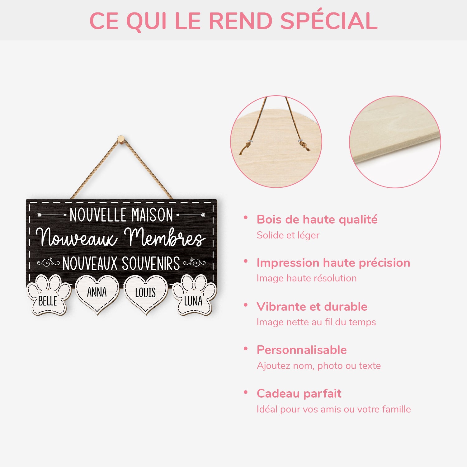 5498OFR4 plaque en bois personnalisee famille nouvelle maison avec coeur et pattte 5498o6uzi_78157d1d ca1c 46ee 9753 1a08ee2aaf9c
