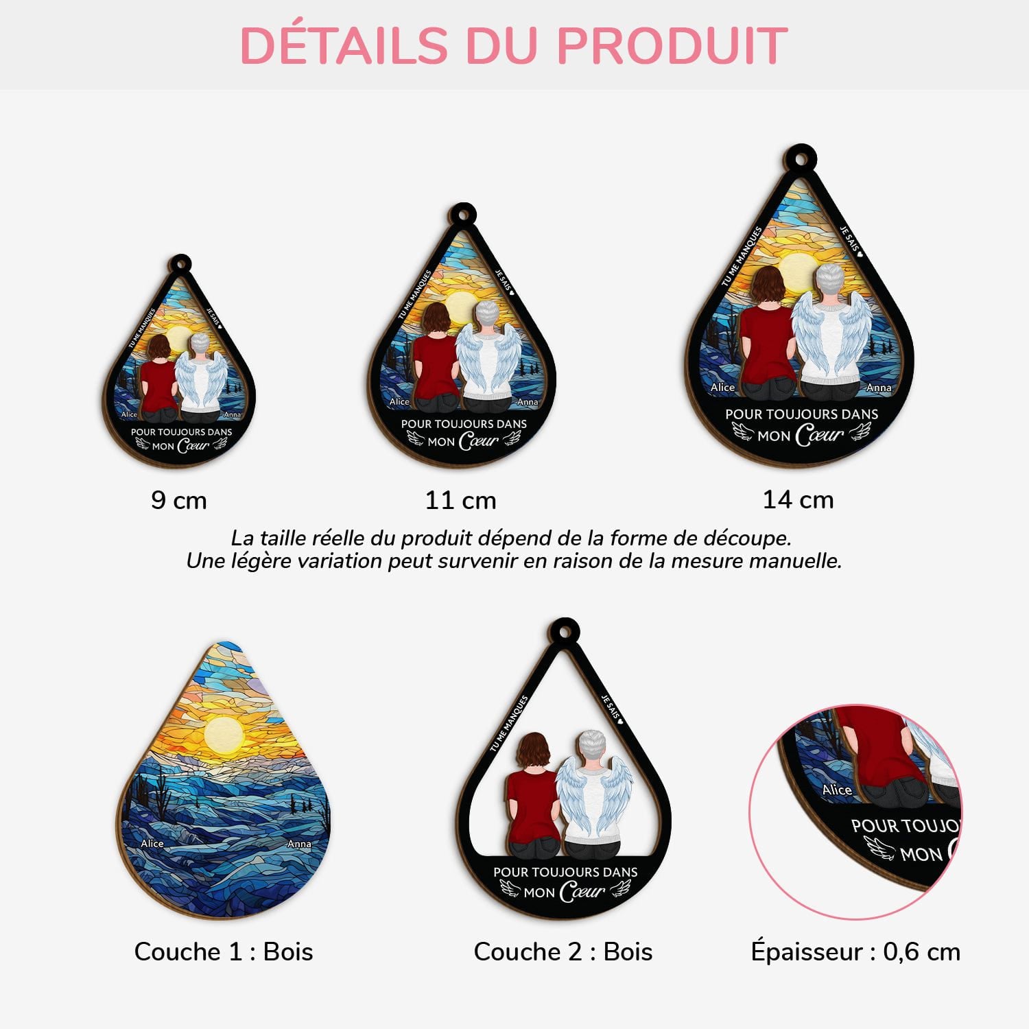 5508OFR3 ornement en bois a 2 couches personnalise papa commemoratif je suis toujours avec toi 5508o8lca