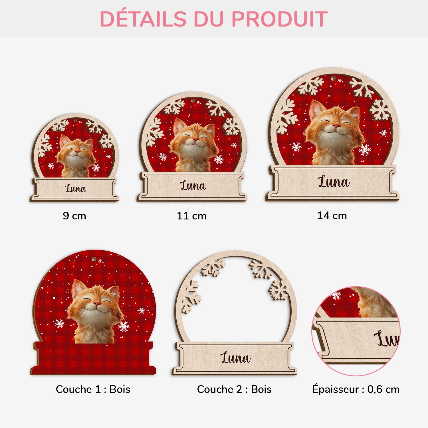 5510OFR3 ornement noel en bois a 2 couches personnalise mon petit chat noel version 3d 5510okzad