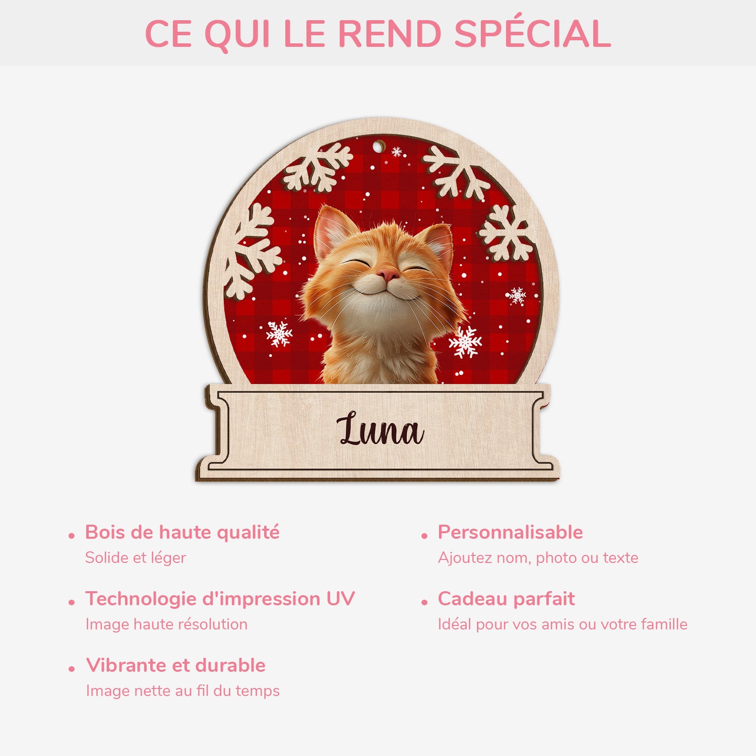 5510OFR4 ornement noel en bois a 2 couches personnalise mon petit chat noel version 3d 5510okzad