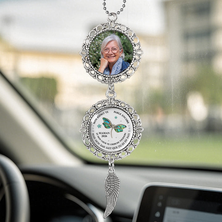 HOBULL Pendentif Personnalisée Retroviseur, Cadre Photo Suspendu en Acrylique, Decoration Voiture Interieur, Accessoires pour Miroir