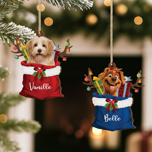 5522OFR2 ornement noel en bois a 1 couche personnalise chien meilleur cadeau de noel chien 5522o8lac