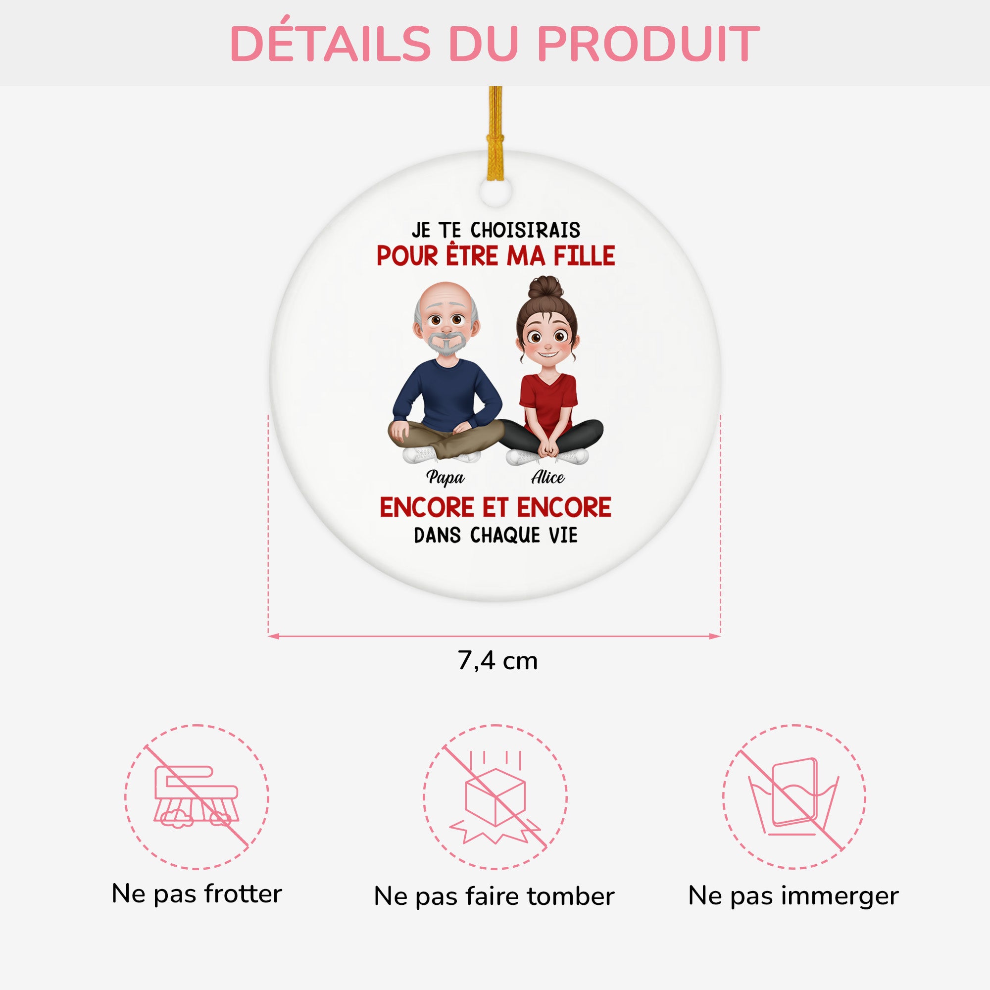 5545OFR3 ornement ceramique personnalise pour fille et fils je te choisirais pour etre ma fille 5545o8laa
