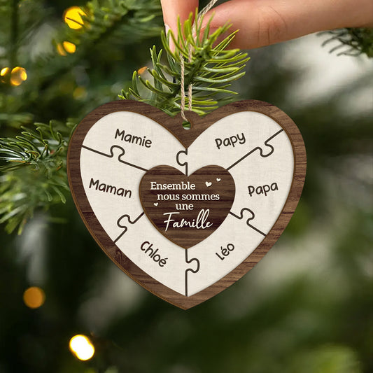 5547OFR2 ornement puzzle en bois a 2 couches personnalise pour famille ensemble 5547o5qai
