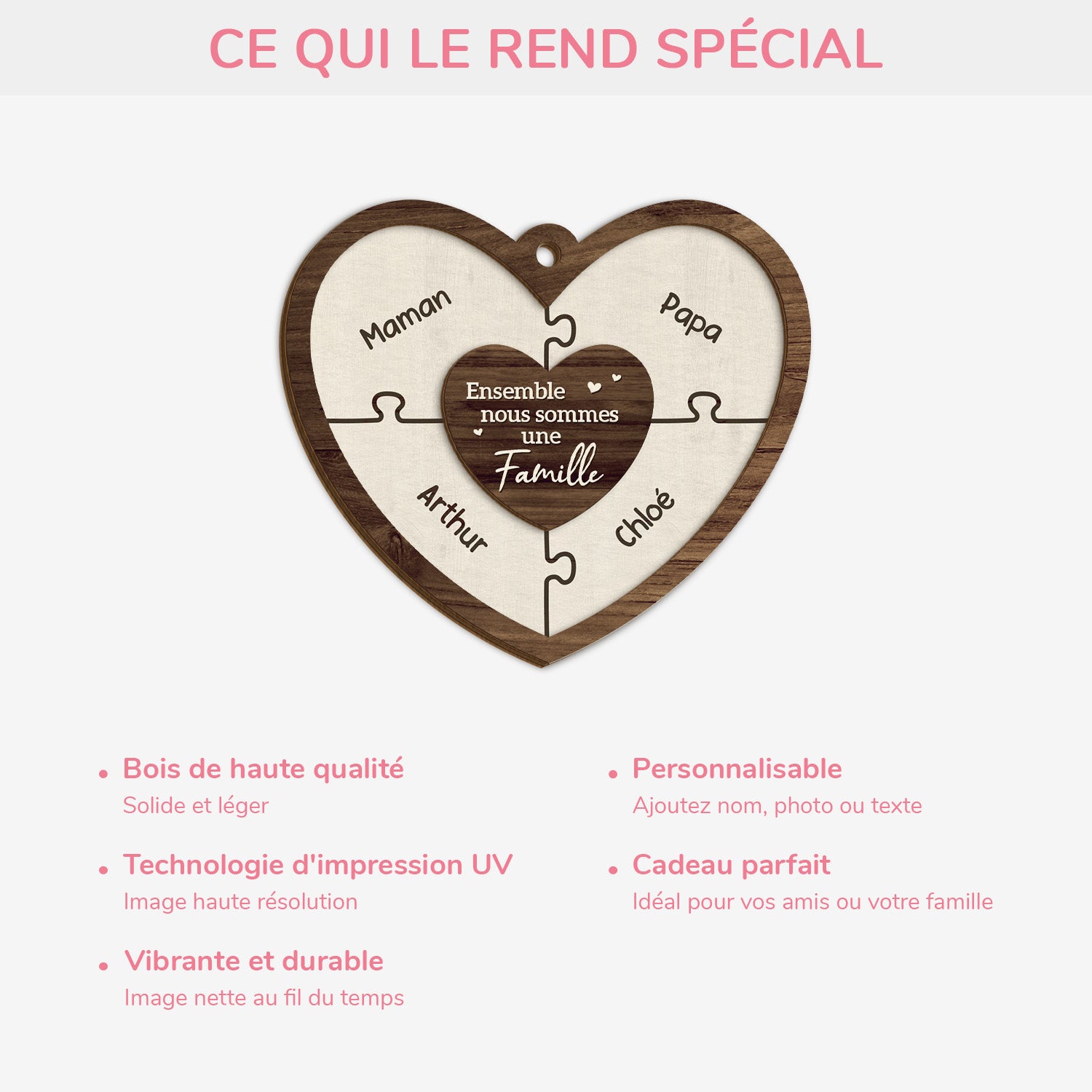 5547OFR4 ornement puzzle en bois a 2 couches personnalise pour famille ensemble 5547o5qai