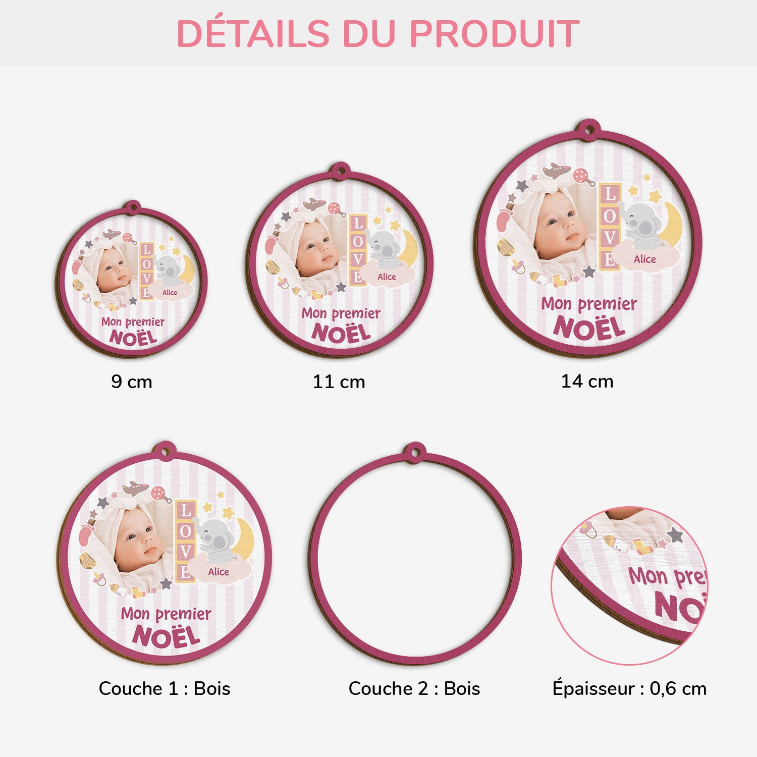 5550OFR3 ornement noel en bois a 2 couches personnalise mon premier noel 5550o5q5k_7c965887 a027 4799 a91a ba596a745857