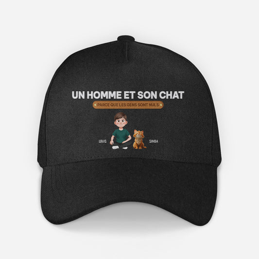 5552JFR2 casquette personnalisee un femme et son chat 5552jtvnd