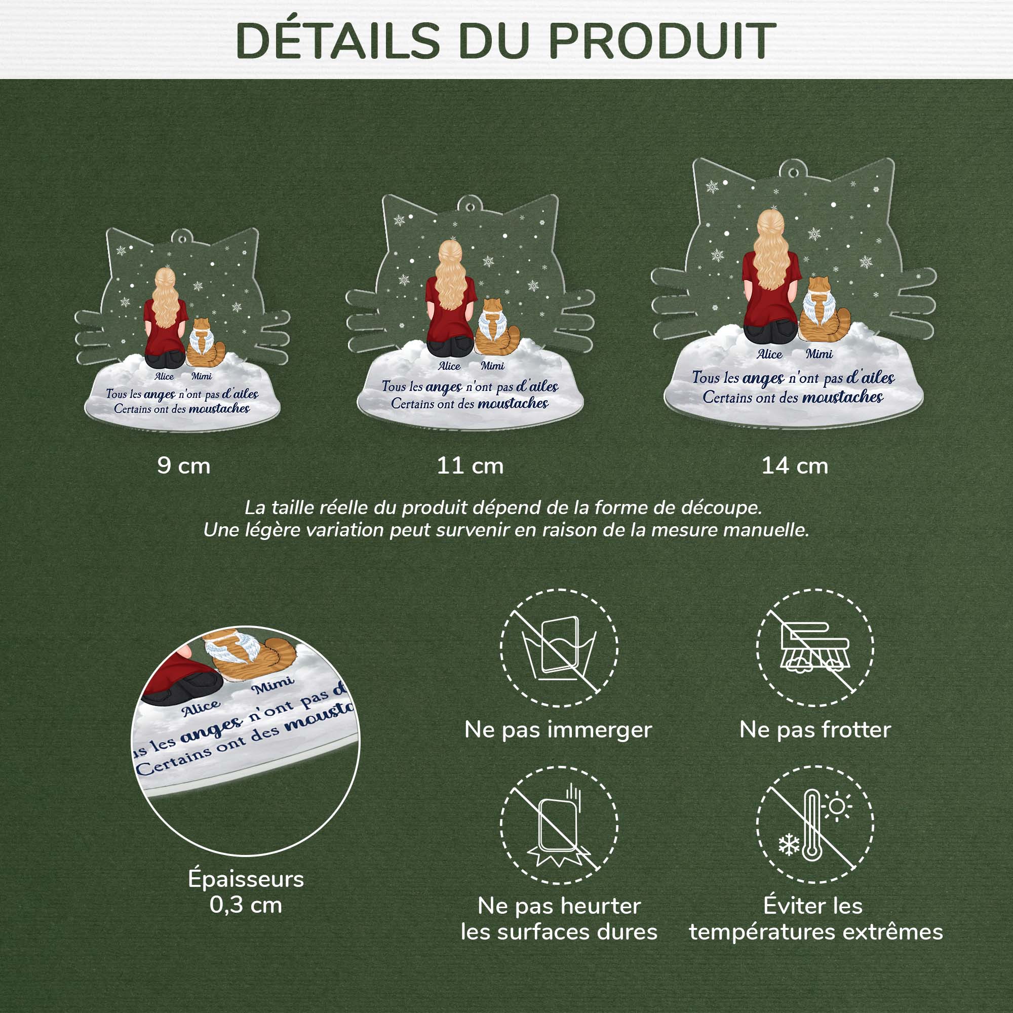5555OFR3 ornement en acrylique chat commemoratif personnalise certains anges ont des moustaches 5555o8ztd