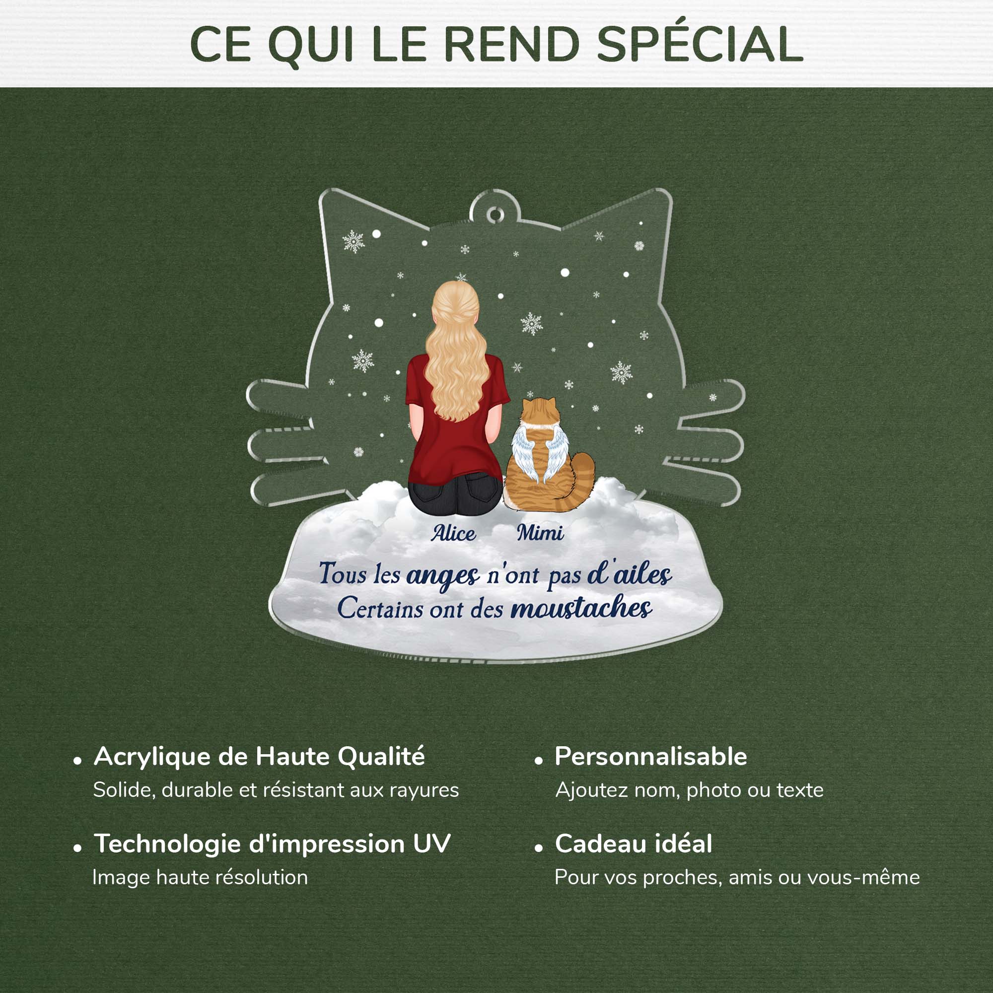 5555OFR4 ornement en acrylique chat commemoratif personnalise certains anges ont des moustaches 5555o8ztd