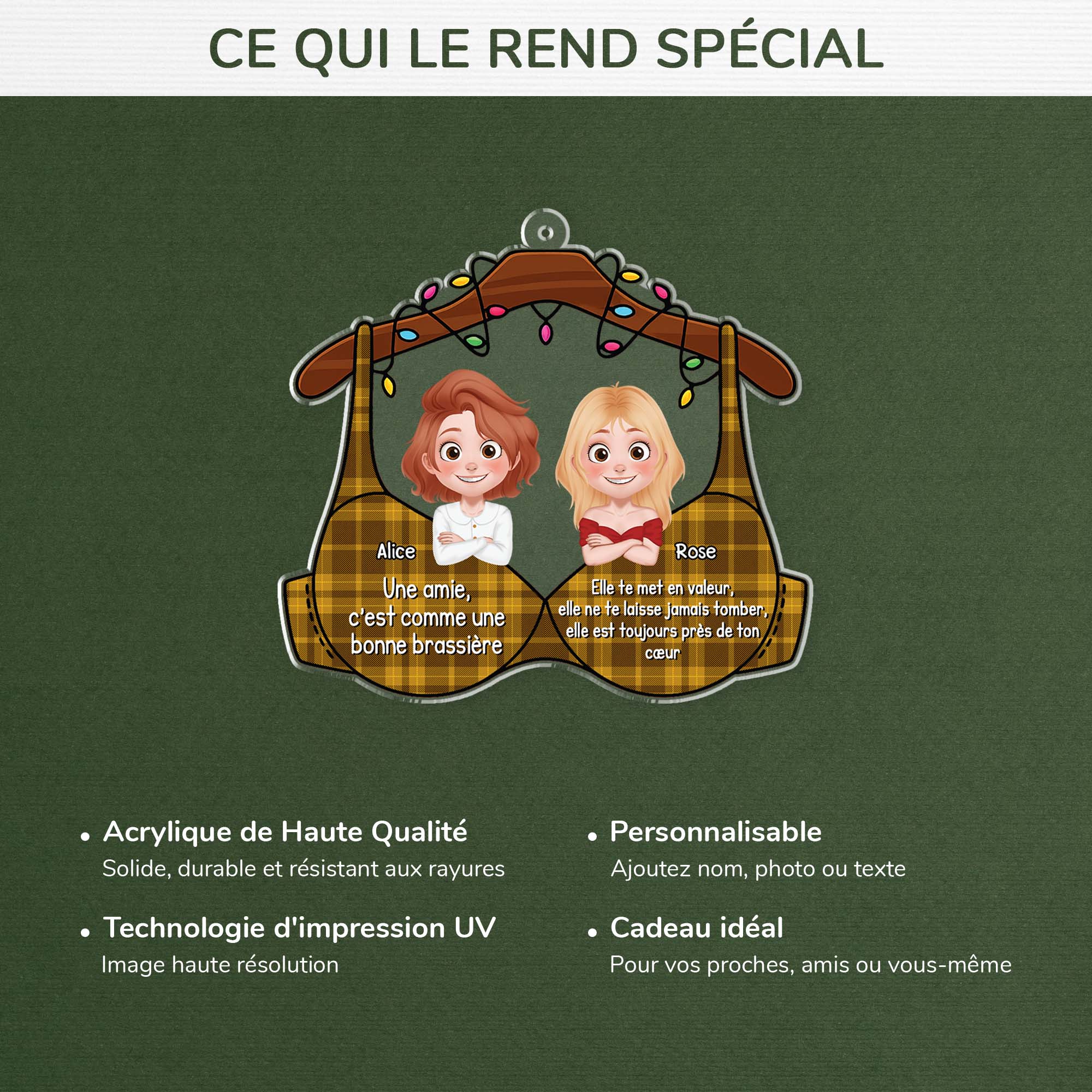 5562OFR4 ornement noel en acrylique personnalise femme amie comme bonne brassiere 5562o5vmf
