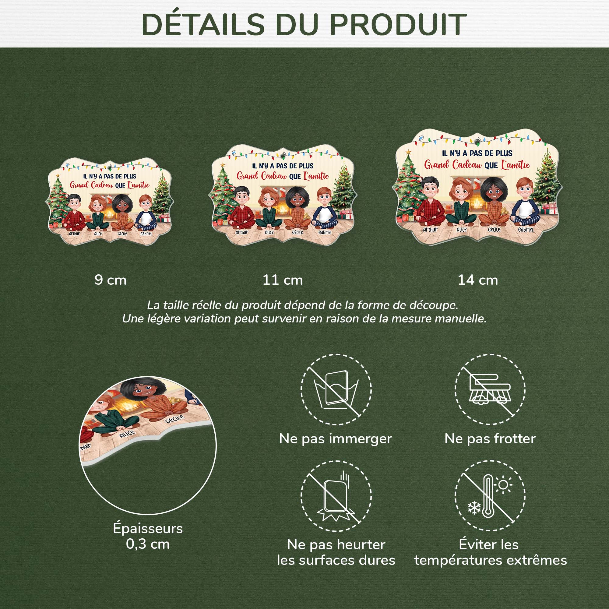 5563OFR3 ornement noel en acrylique personnalise amitie est le plus cadeau 5563o3yaf